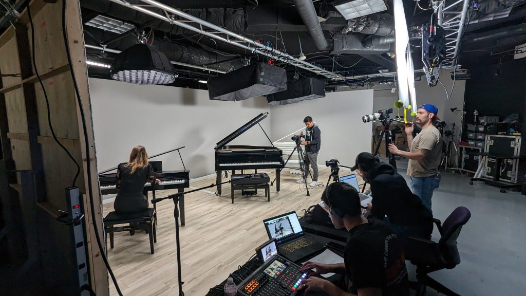 Grand piano livestreaming session